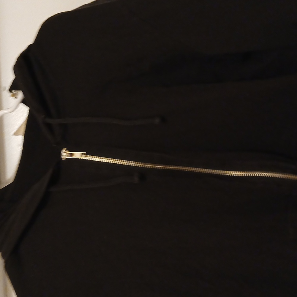 Women's long sleeve black hoodie with draw string